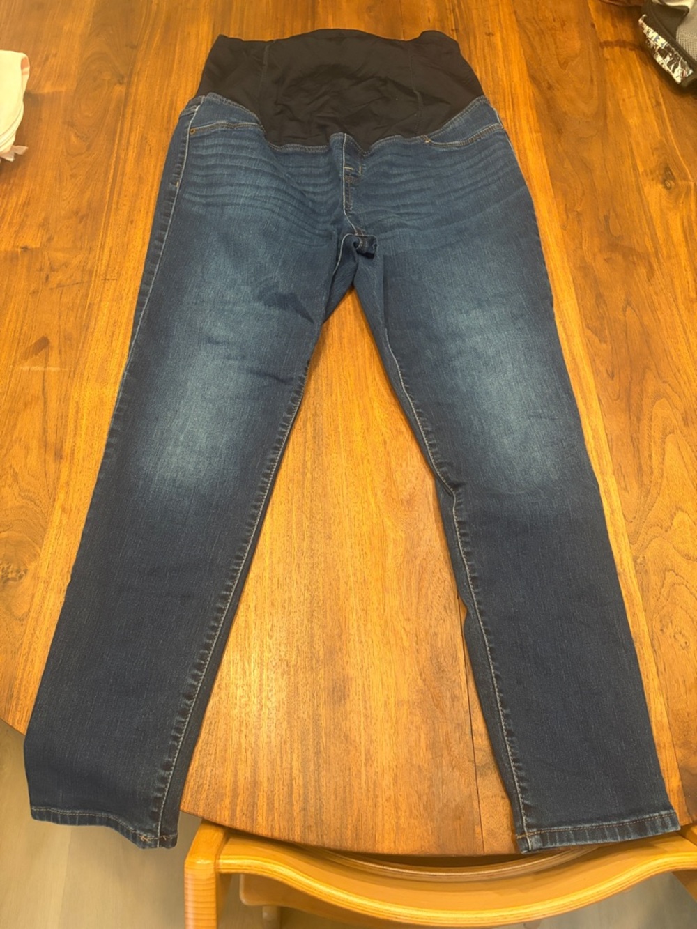 Isabel Maternity by Ingrid & Isabel Navy Jeans with Black Waistband